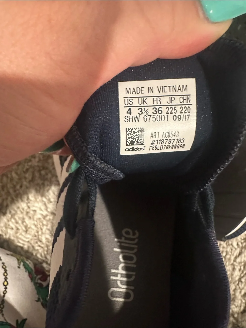 adidas Kids Navy and White Running Sneakers